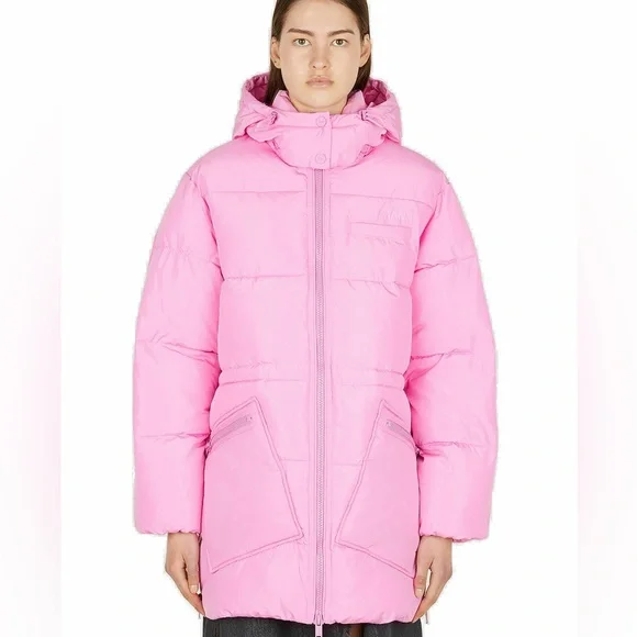 Ganni Pink Oversized Puffer Coat